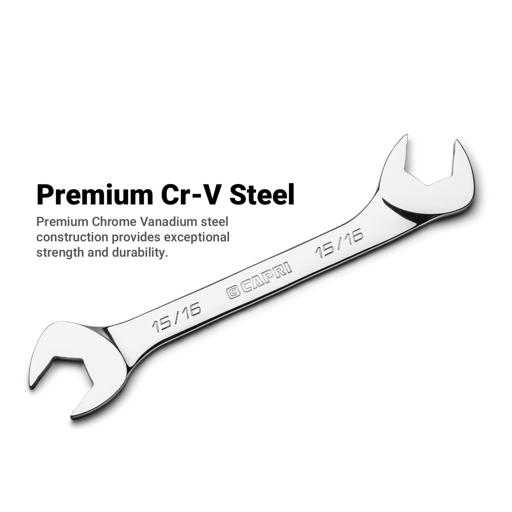 Angle Open End Wrench Set, 30/60, 1/4-1" SAE, Mechanics Tray