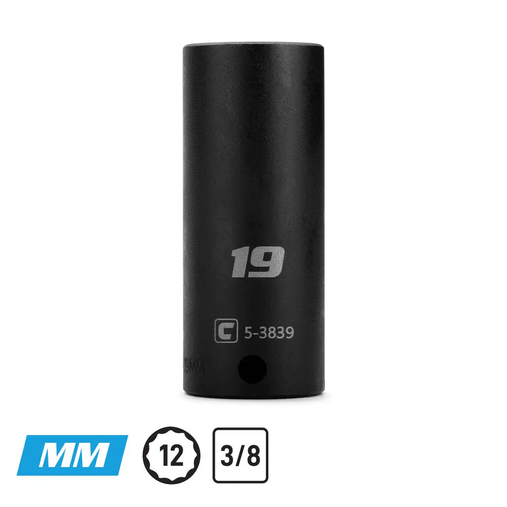 3/8" Drive Deep Impact Socket, 12-Point Metric