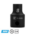 3/8" Drive Shallow Impact Socket, 12-Point Metric