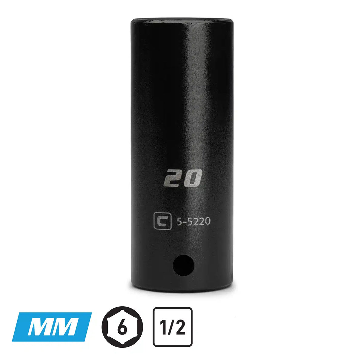 1/2" Drive Deep Impact Sockets, 6-Point, Metric
