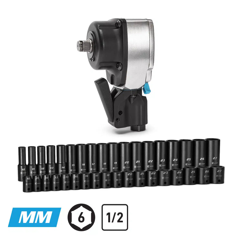 1/2" Drive Palm Air Essentials Impact Bundle, Metric