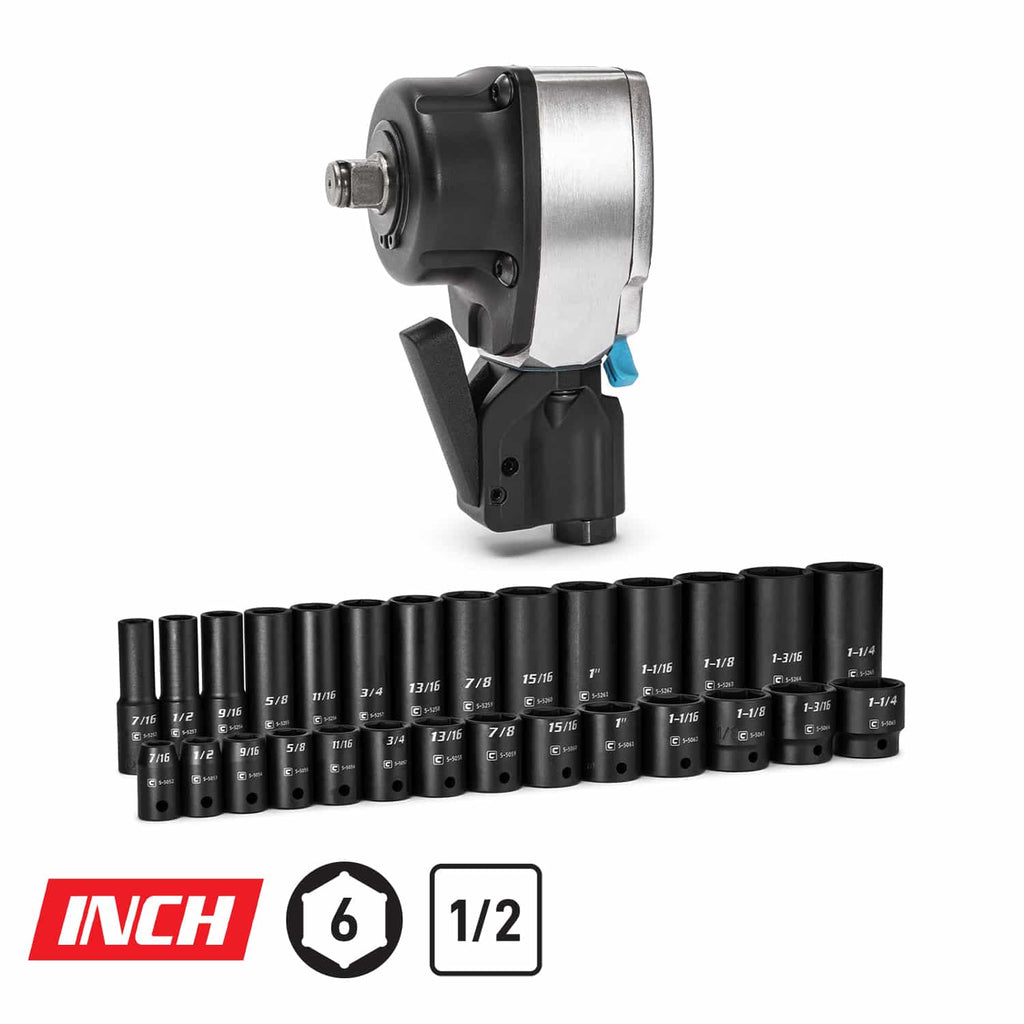 1/2" Drive Palm Air Essentials Impact Bundle, SAE