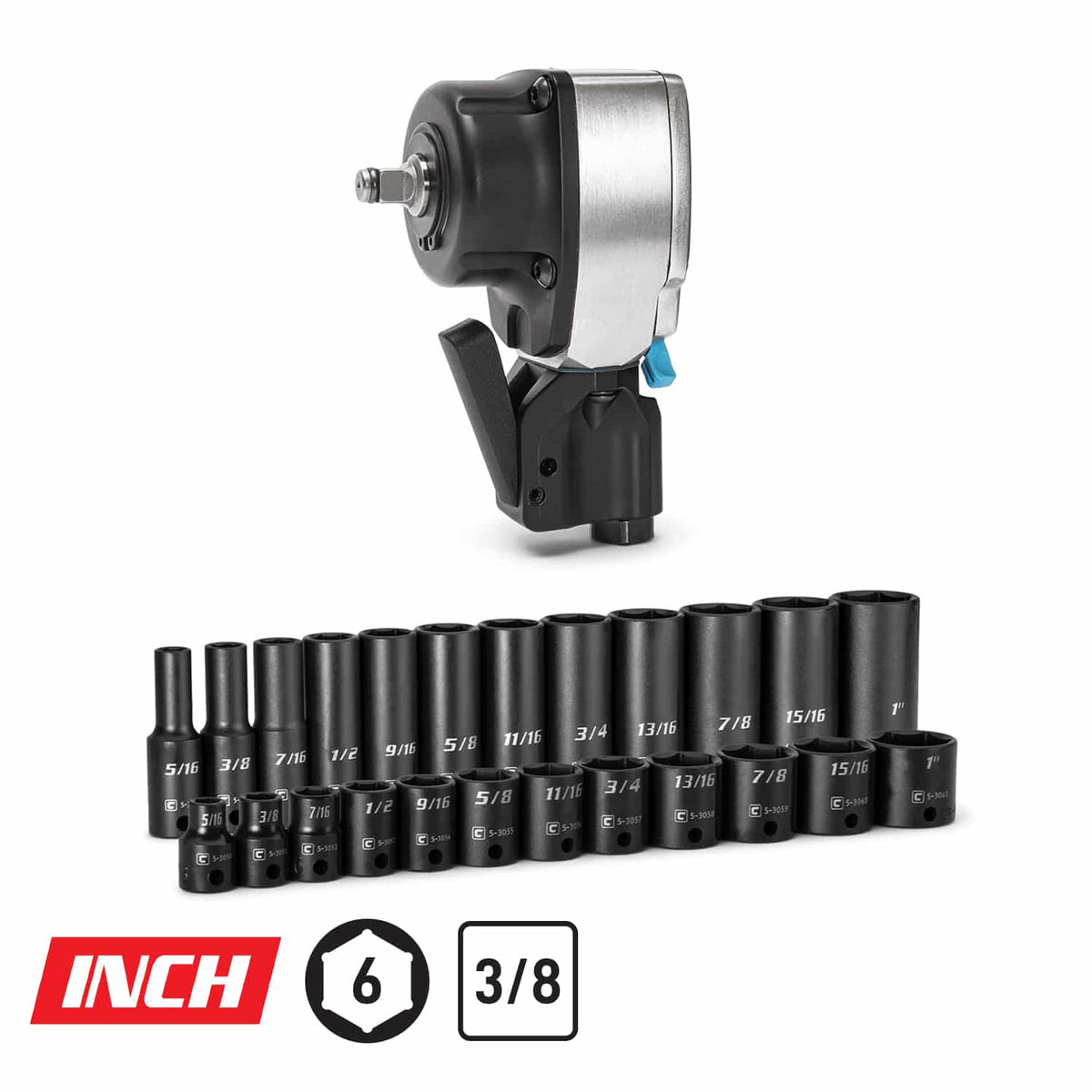 3/8" Drive Palm Air Essentials Impact Bundle, SAE