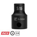 3/8" Drive Shallow Impact Sockets, 6-Point, SAE