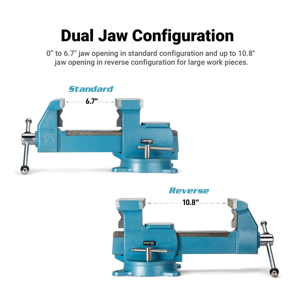 Reversible Bench Vise, Ductile Iron 6 1/2"
