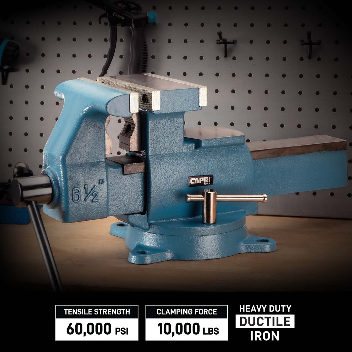 Reversible Bench Vise, Ductile Iron 6 1/2"