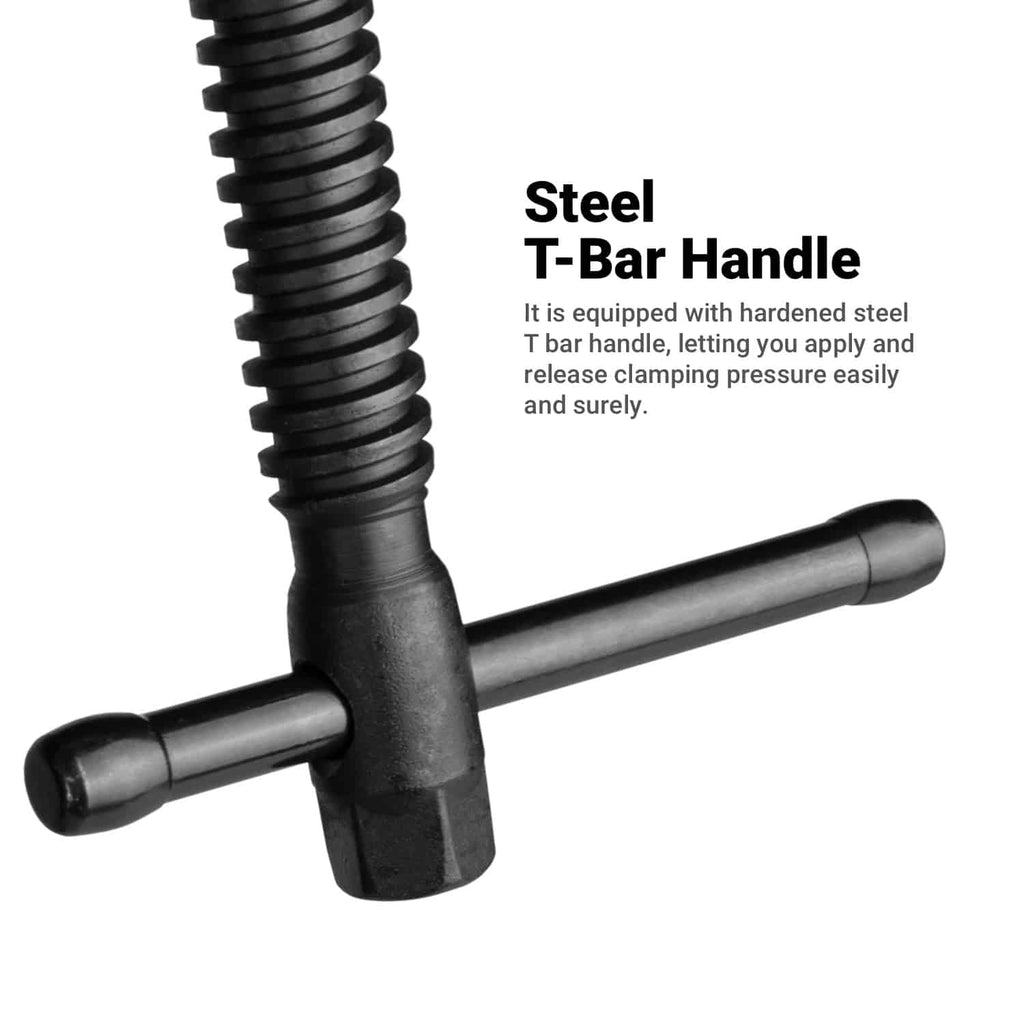 Heavy Duty Sliding Bar Clamp with V-Clamps for Round and Angled Objects, 4-Piece Set
