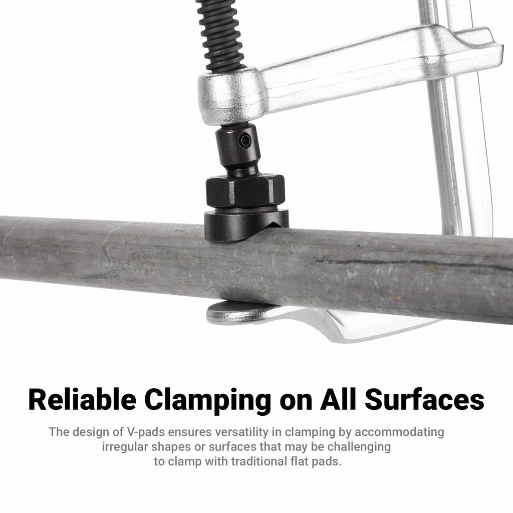 Heavy Duty Sliding Bar Clamp with V-Clamps for Round and Angled Objects, 4-Piece Set