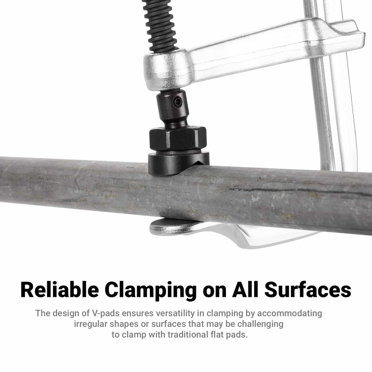 Heavy Duty Sliding Bar Clamp with V-Clamps for Round and Angled Objects, 4-Piece Set