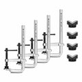Heavy Duty Sliding Bar Clamp with V-Clamps for Round and Angled Objects, 4-Piece Set