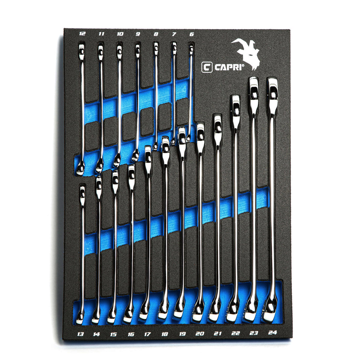 Master Combination Wrench Set with The Mechanic's Tray, 6-24mm, Metric