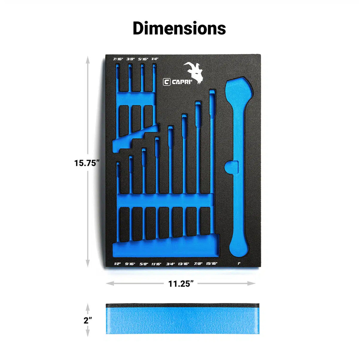 Master Combination Wrench Set with The Mechanic's Tray, 1/4"-1", SAE
