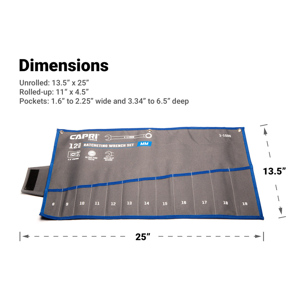 Wrench Roll Up Pouch, Metric