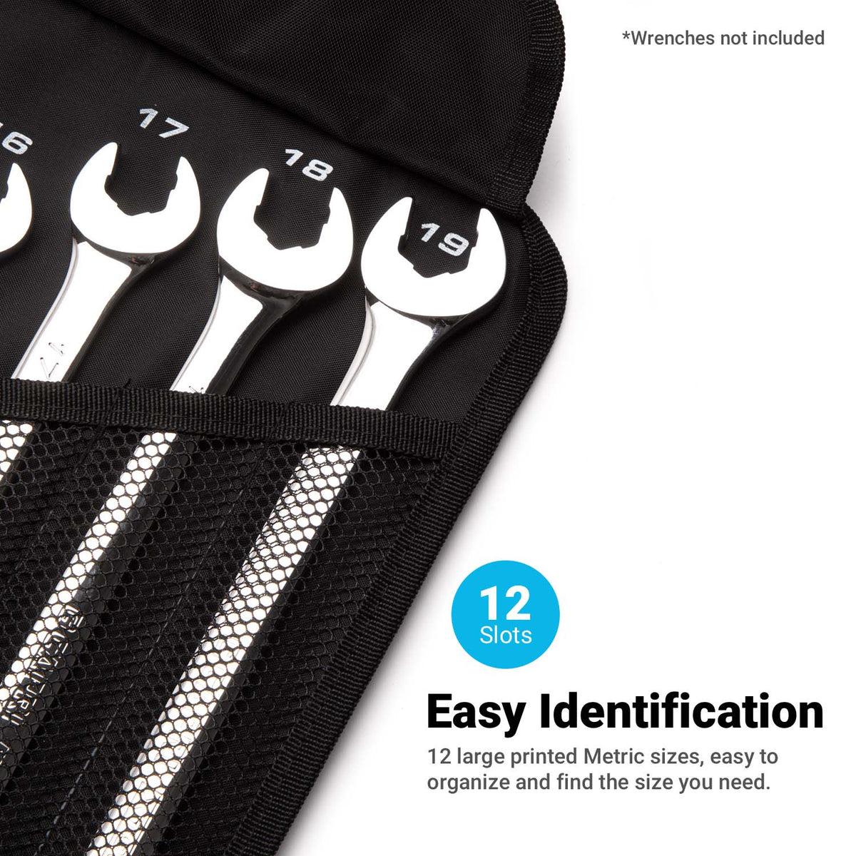 WaveDrive Pro Wrench Pouch, 8-19 mm Pouch, Metric