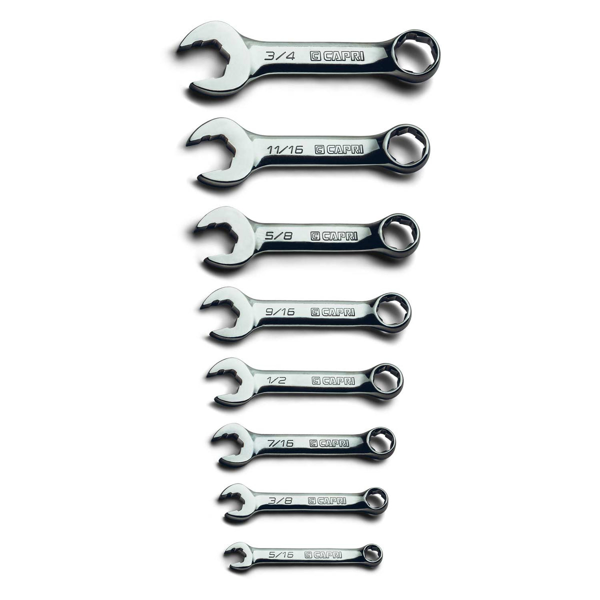 WaveDrive Pro Stubby Combination Wrench Set, 5/16"-3/4" SAE