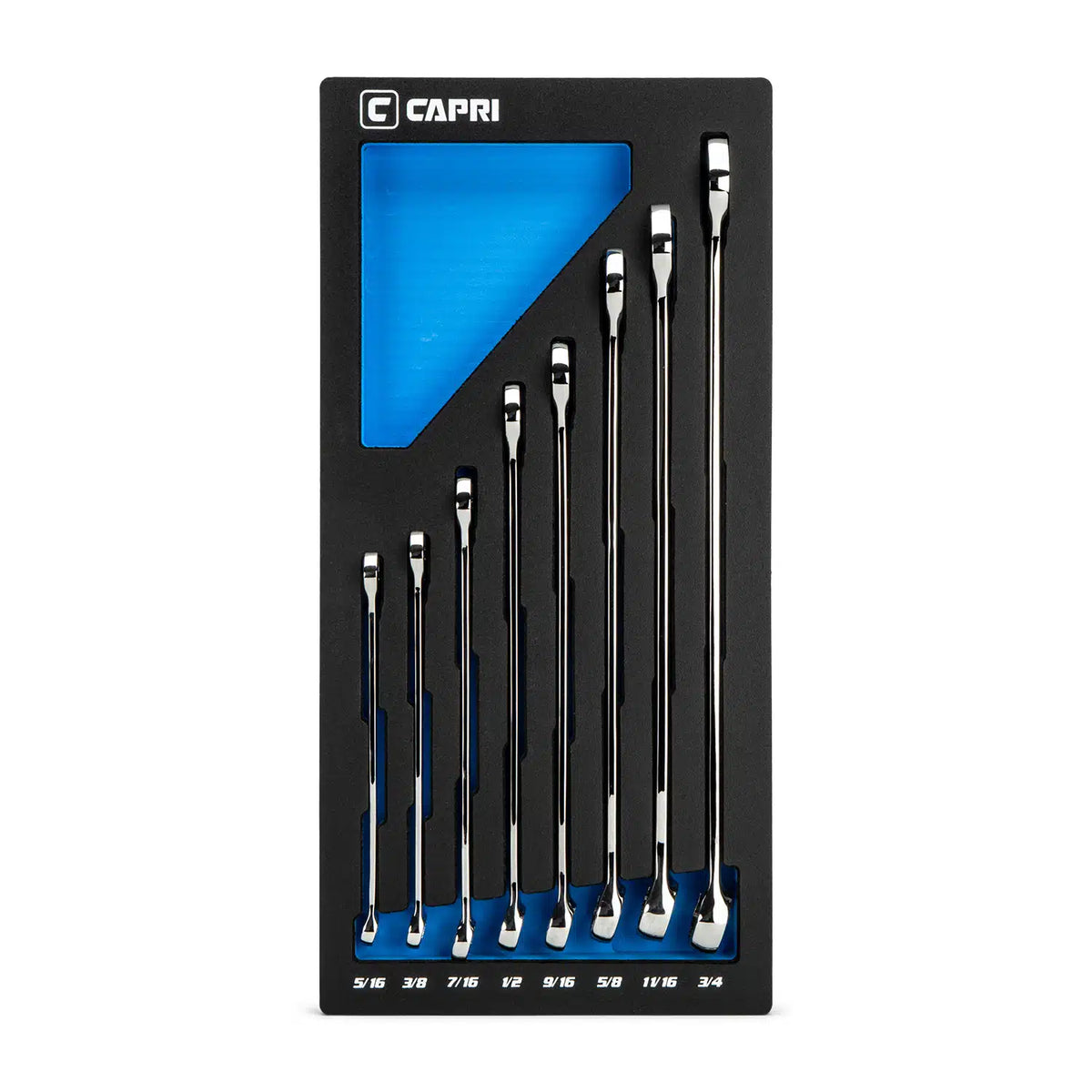 WaveDrive Pro Combination Wrench Set with Mechanic's Tray, 5/16"-3/4", SAE
