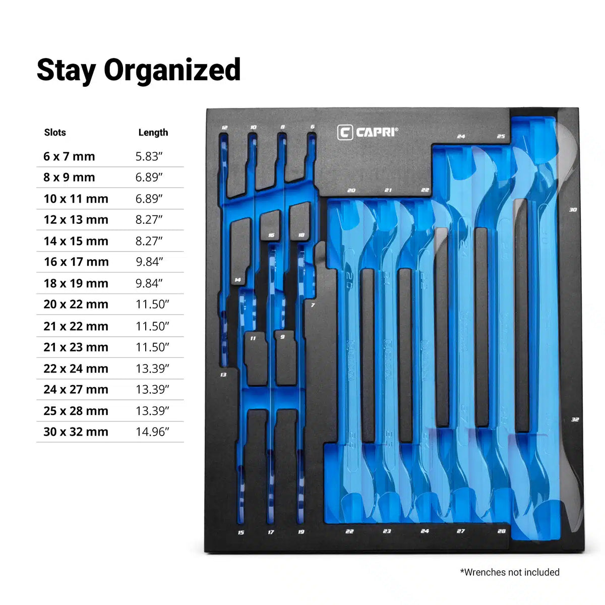 Mechanic's Tray for 13-Piece Super Thin Wrench Set