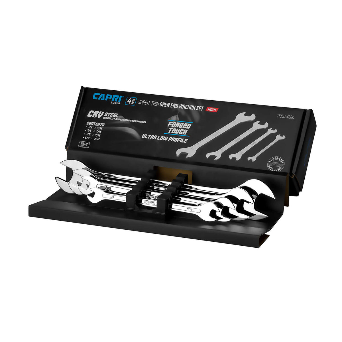 MaxChrome Super Thin Flat Wrenches, 4-Piece, SAE