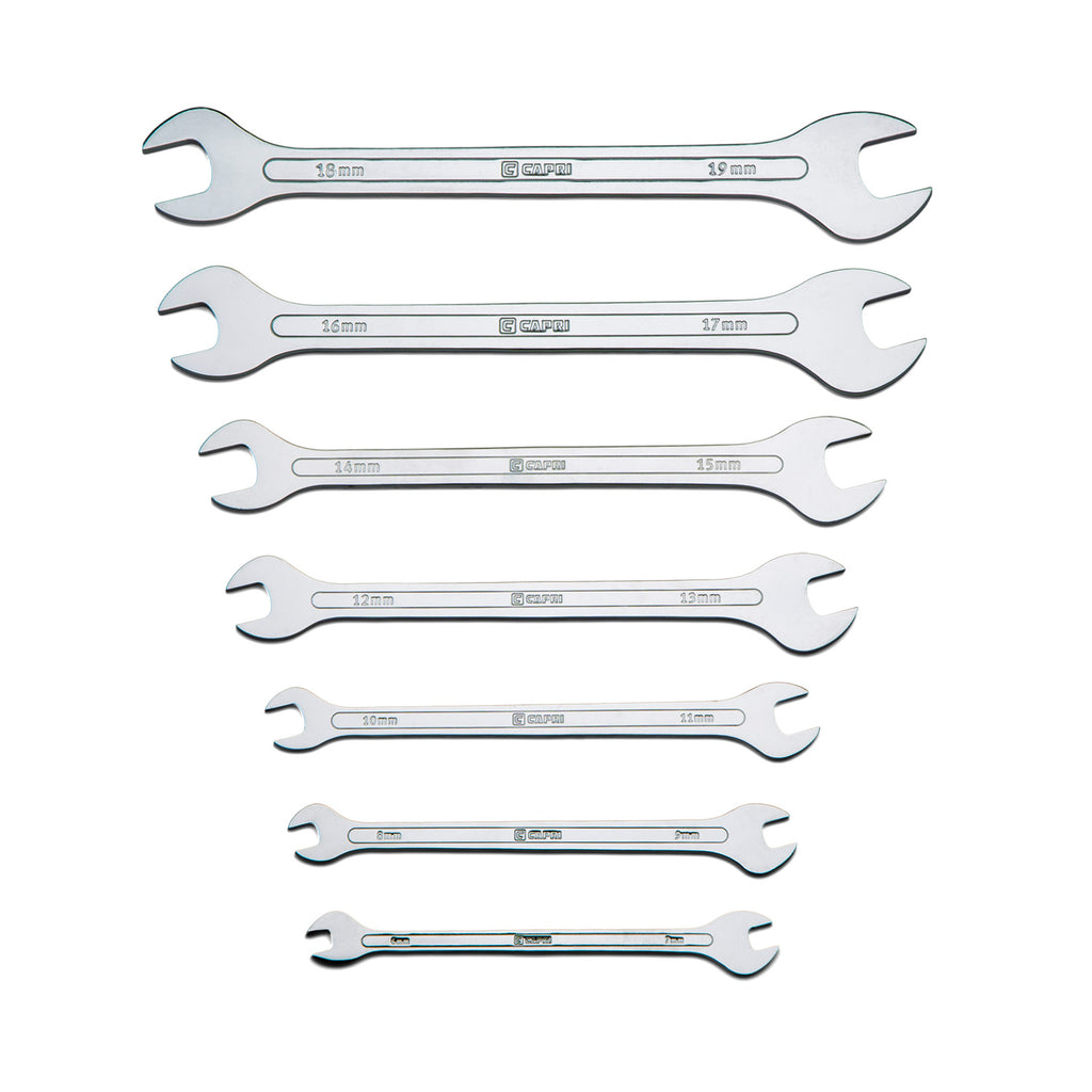 MaxChrome Super Thin Flat Wrenches, 7-Piece, Metric