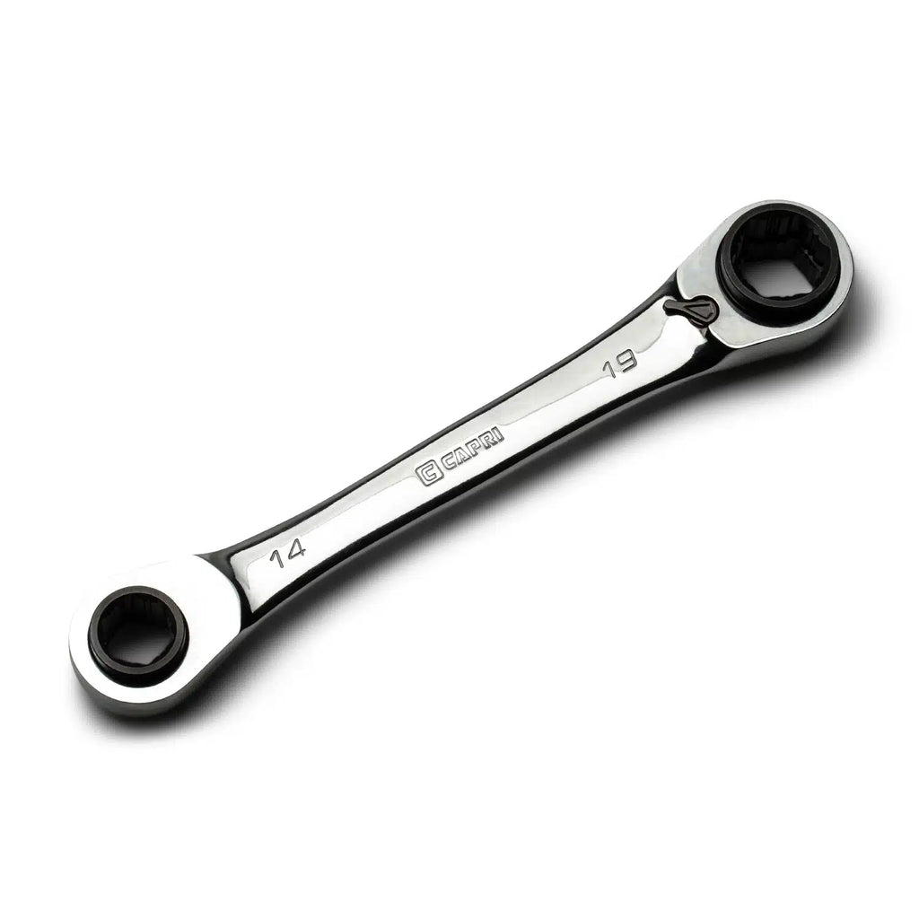4-in-1 Reversible Box End Ratchet Wrenches, Metric