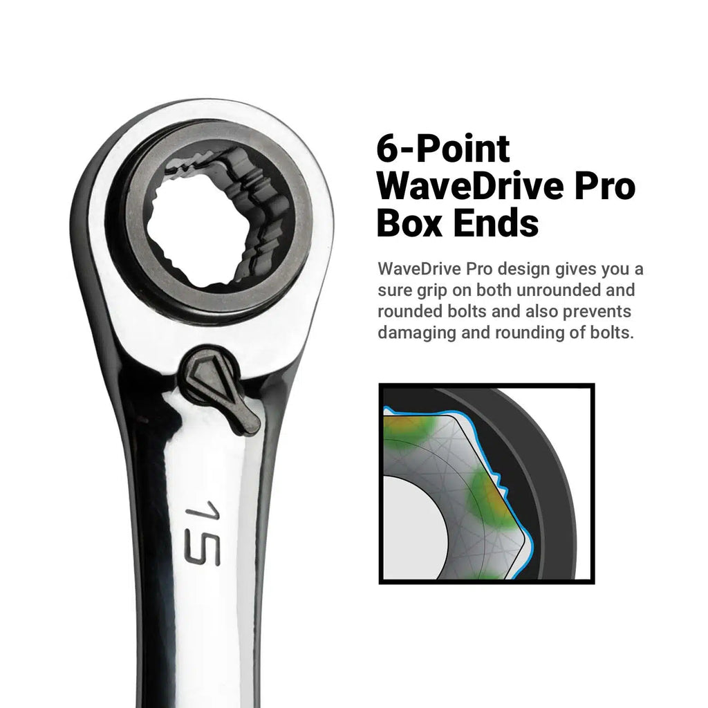 4-in-1 Reversible Box End Ratchet Wrenches, SAE