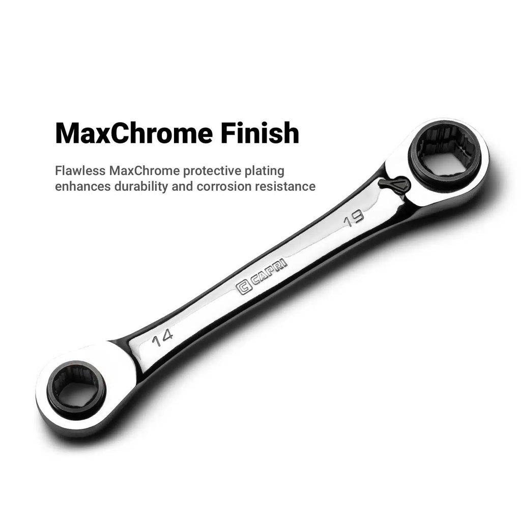 4-in-1 Reversible Box End Ratchet Wrenches, SAE
