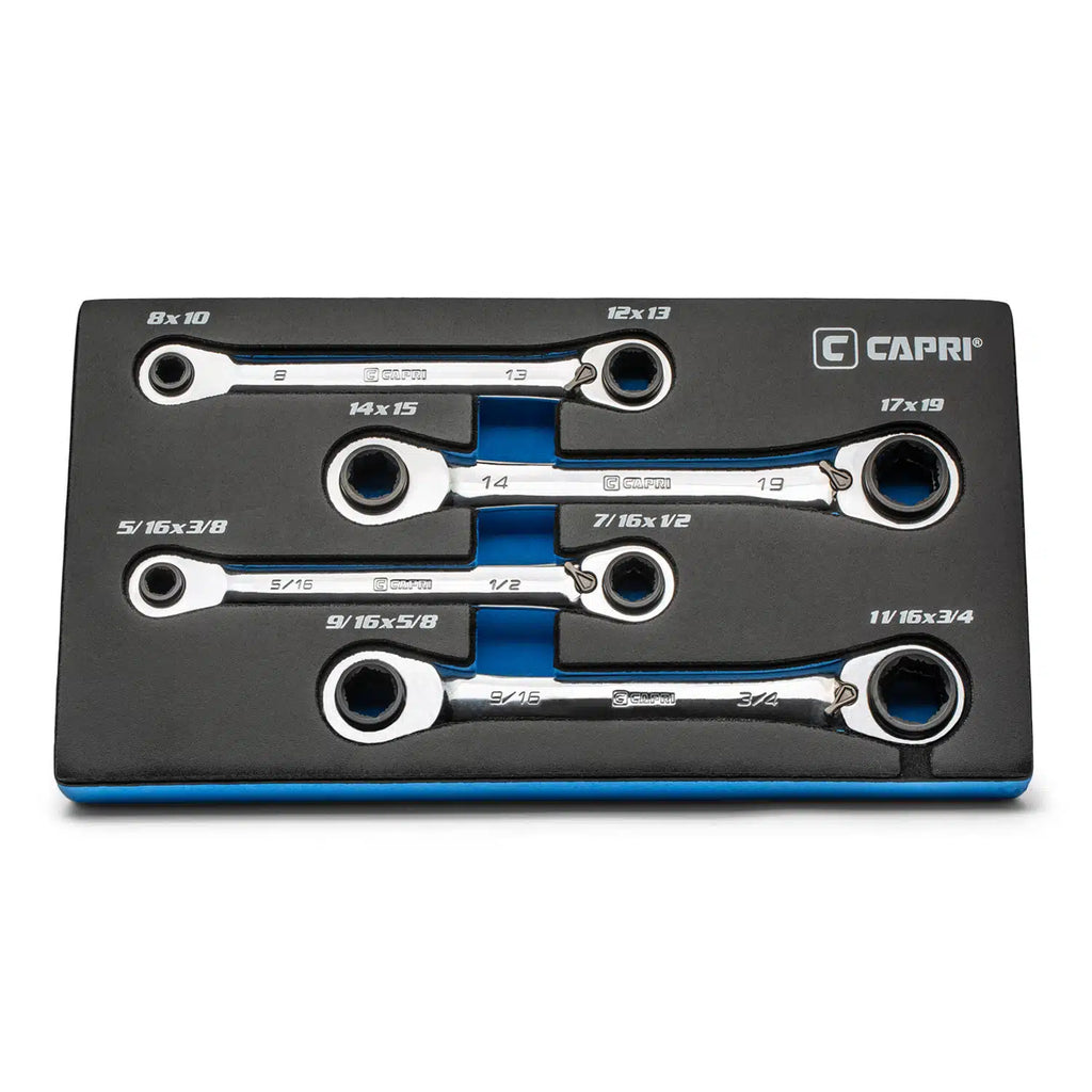4-in-1 Reversible Box End Ratchet Wrench Set