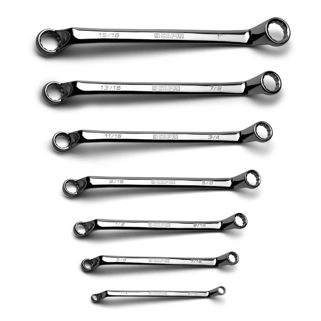 75-Degree Deep Offset Double Box End Wrench Set, 1/4-1"