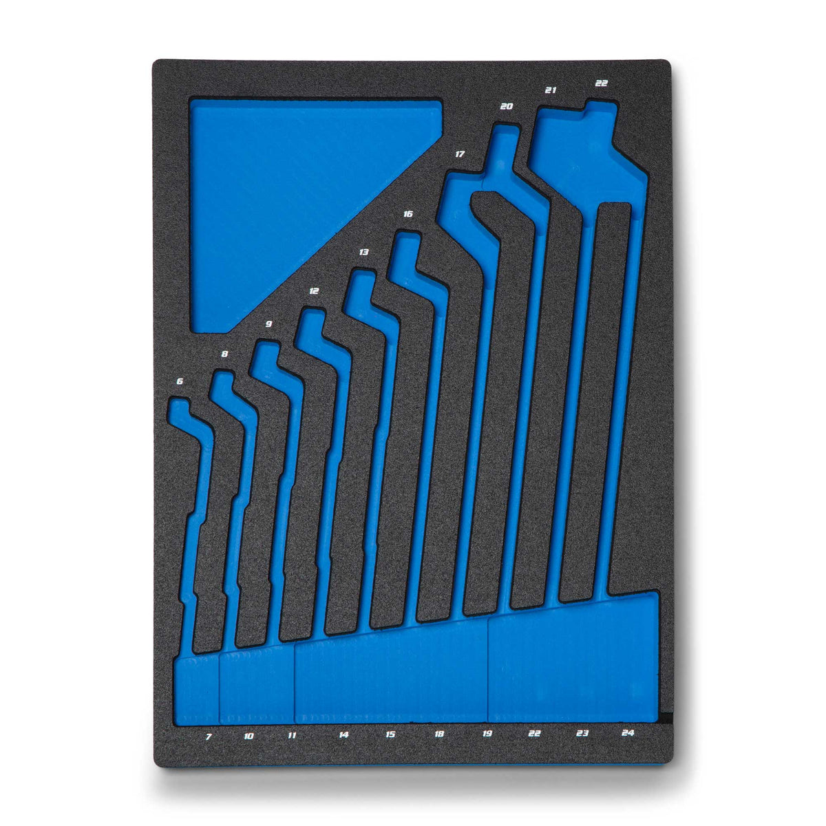 Mechanic's Tray for 75-Degree Offset Double Box End Wrenches, Metric