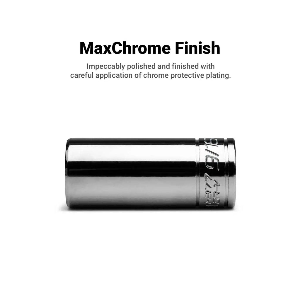 3/8" Drive Deep Chrome Sockets, 6-Point, Metric