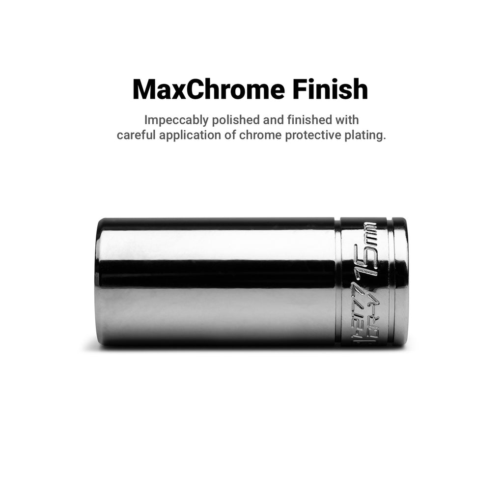 1/4" Drive 6-Point Master Chrome Sockets Set, 4-15 mm, Metric
