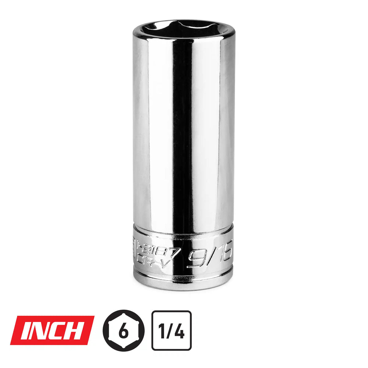 1/4" Drive Deep Chrome Sockets, 6-Point, SAE