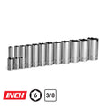 3/8" Drive Deep Chrome Sockets Set, 5/16-1"