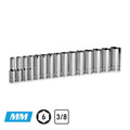 3/8" Drive Deep Chrome Sockets Set, 8-22 mm