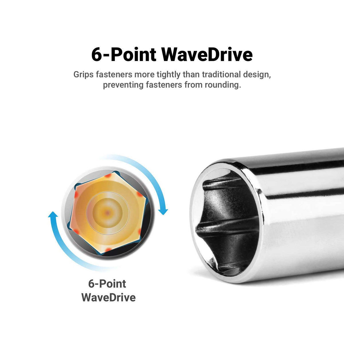 3/8" Drive Master Chrome Sockets Set, Shallow and Deep, 6-24 mm