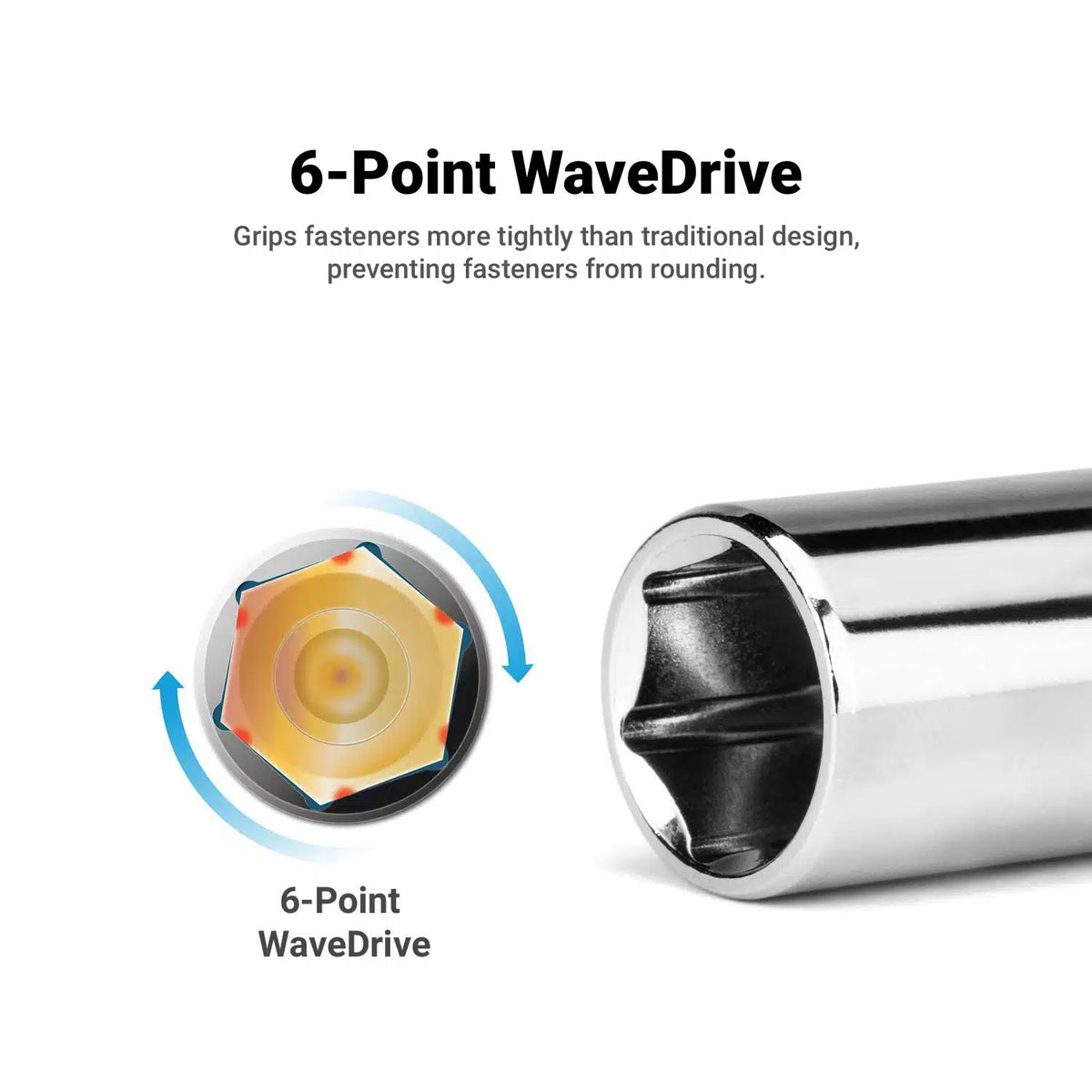 3/8" Drive Deep Chrome Sockets Set, 8-22 mm