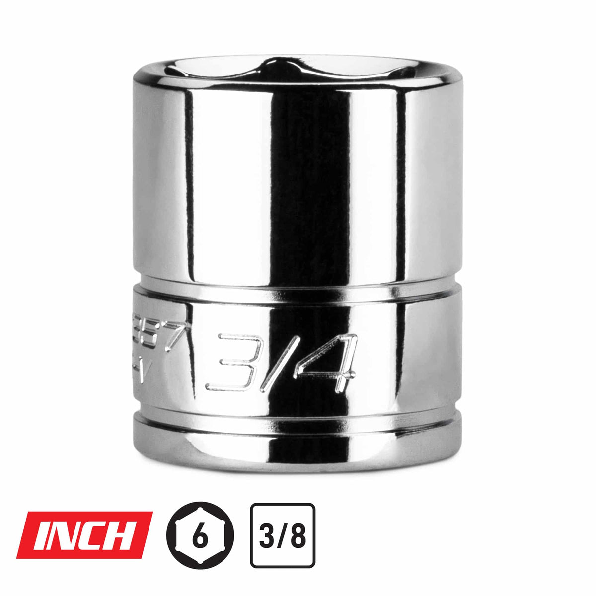 3/8" Drive Shallow Chrome Sockets, 6-Point, SAE