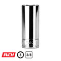 3/8" Drive Deep Chrome Sockets, 6-Point, SAE