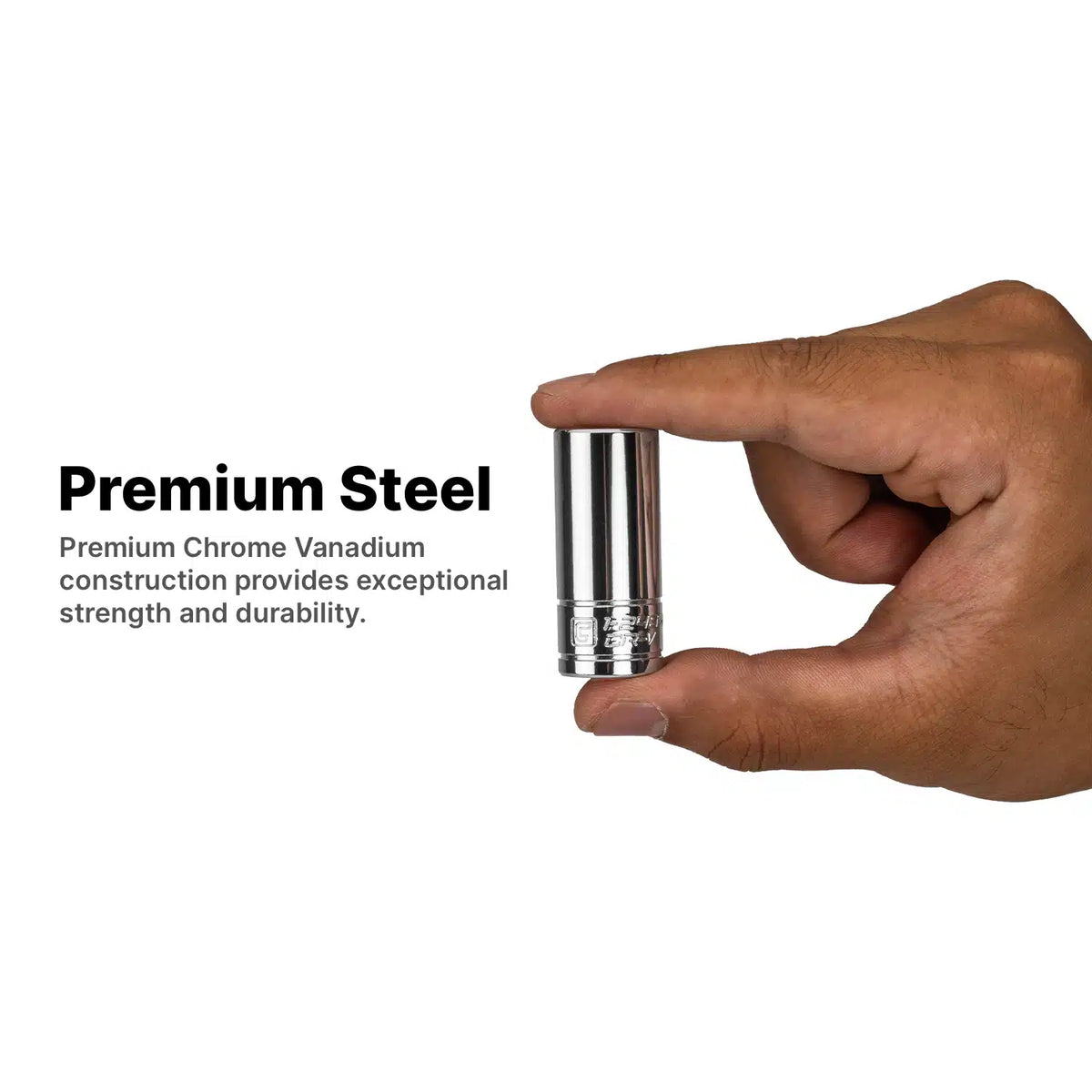 3/8" Drive 6-Point Semi-Deep Chrome Socket Set, 6-24 mm