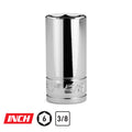 3/8" Drive 6-Point Semi-Deep Chrome Sockets, SAE