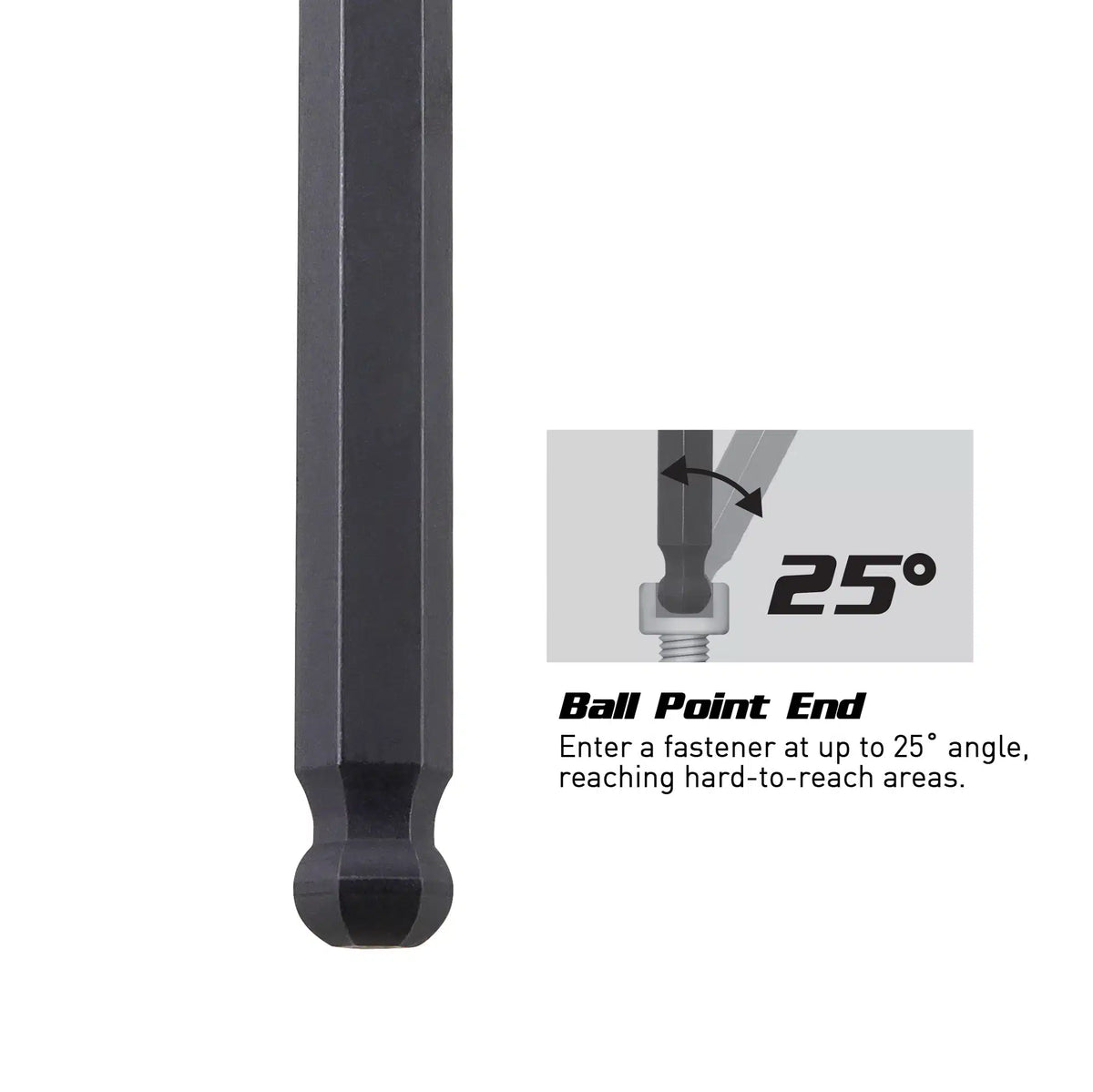 Hex Key Wrench Set, Ballpoint, Long Arm, Metric