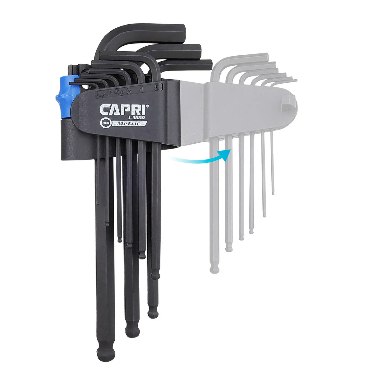 Hex Key Wrench Set, Ballpoint, Long Arm, Metric
