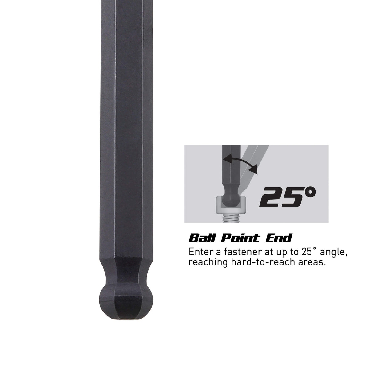Hex Key Wrench Set, Ballpoint, Long Arm, SAE