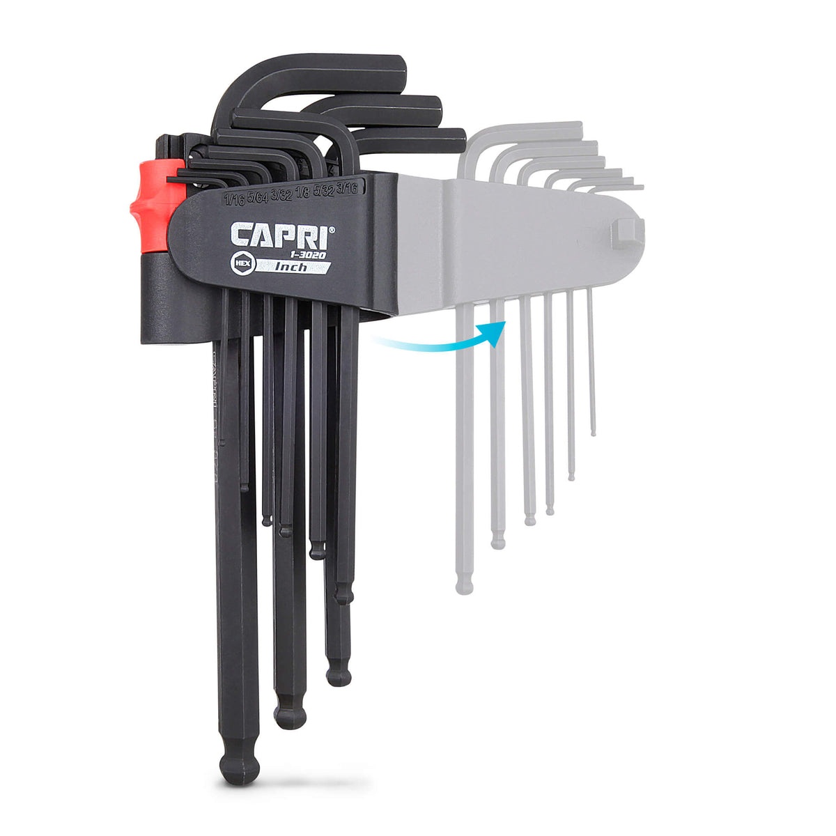 Hex Key Wrench Set, Ballpoint, Long Arm, SAE