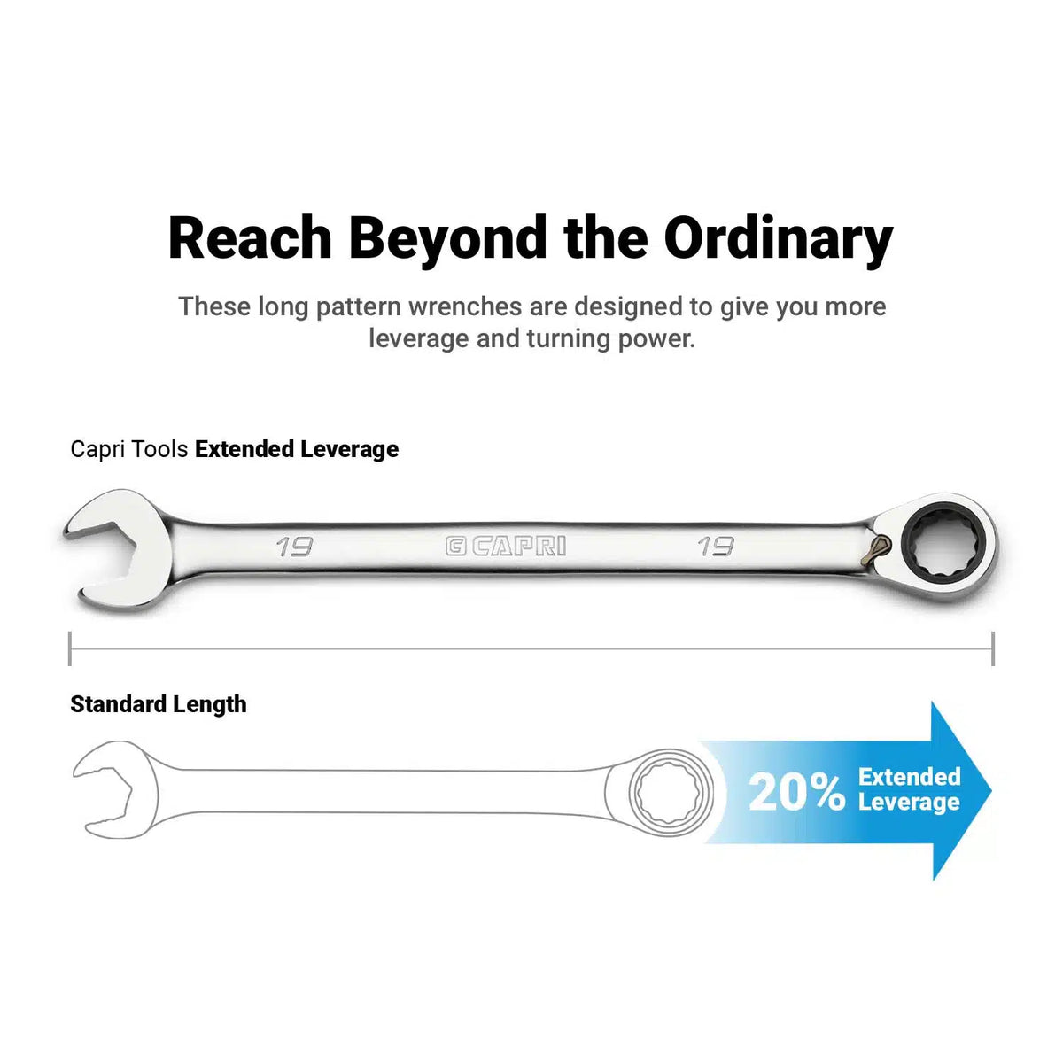 120-Tooth Ultra Smooth Ratcheting Wrenches Set, 8 to 19mm, Metric