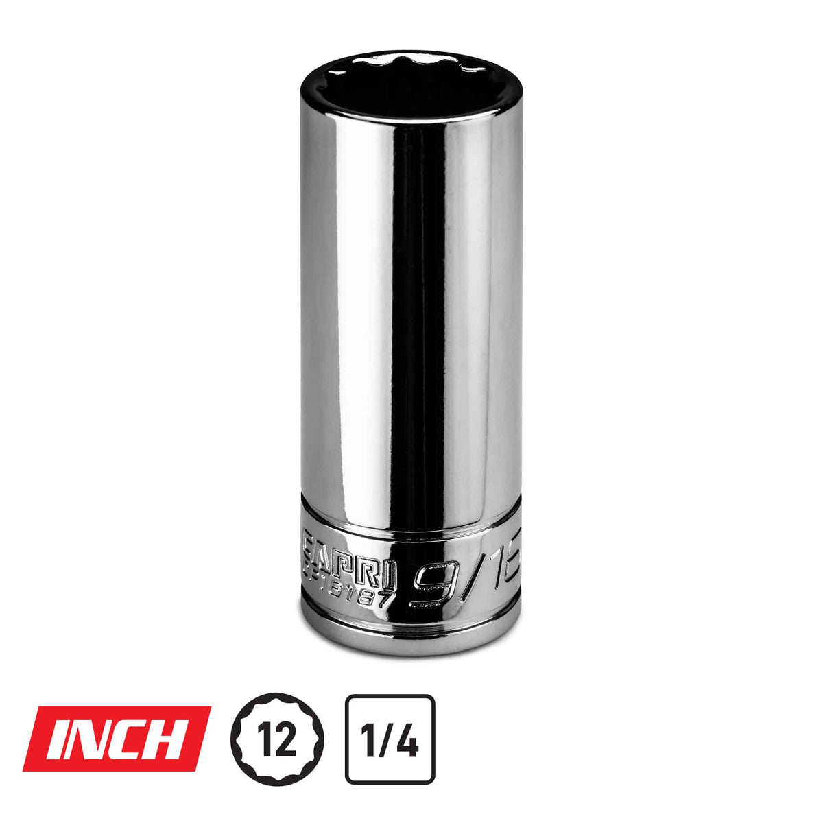 1/4" Drive Deep Chrome Sockets, 12-Point, SAE