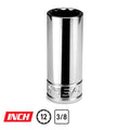 3/8" Drive Deep Chrome Sockets, 12-Point, SAE