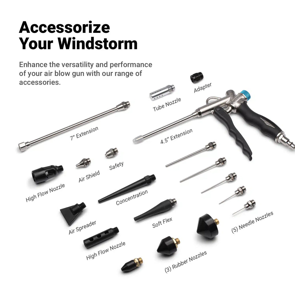 19-Piece Windstorm Air Blow Gun Ultimate Kit with Accessories
