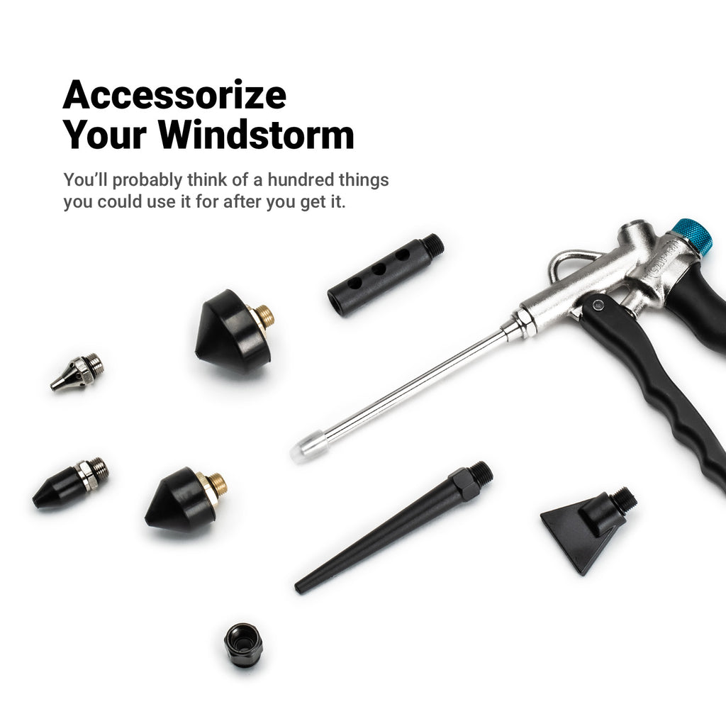 Windstorm Air Blow Gun with 5-Piece Nozzle Set