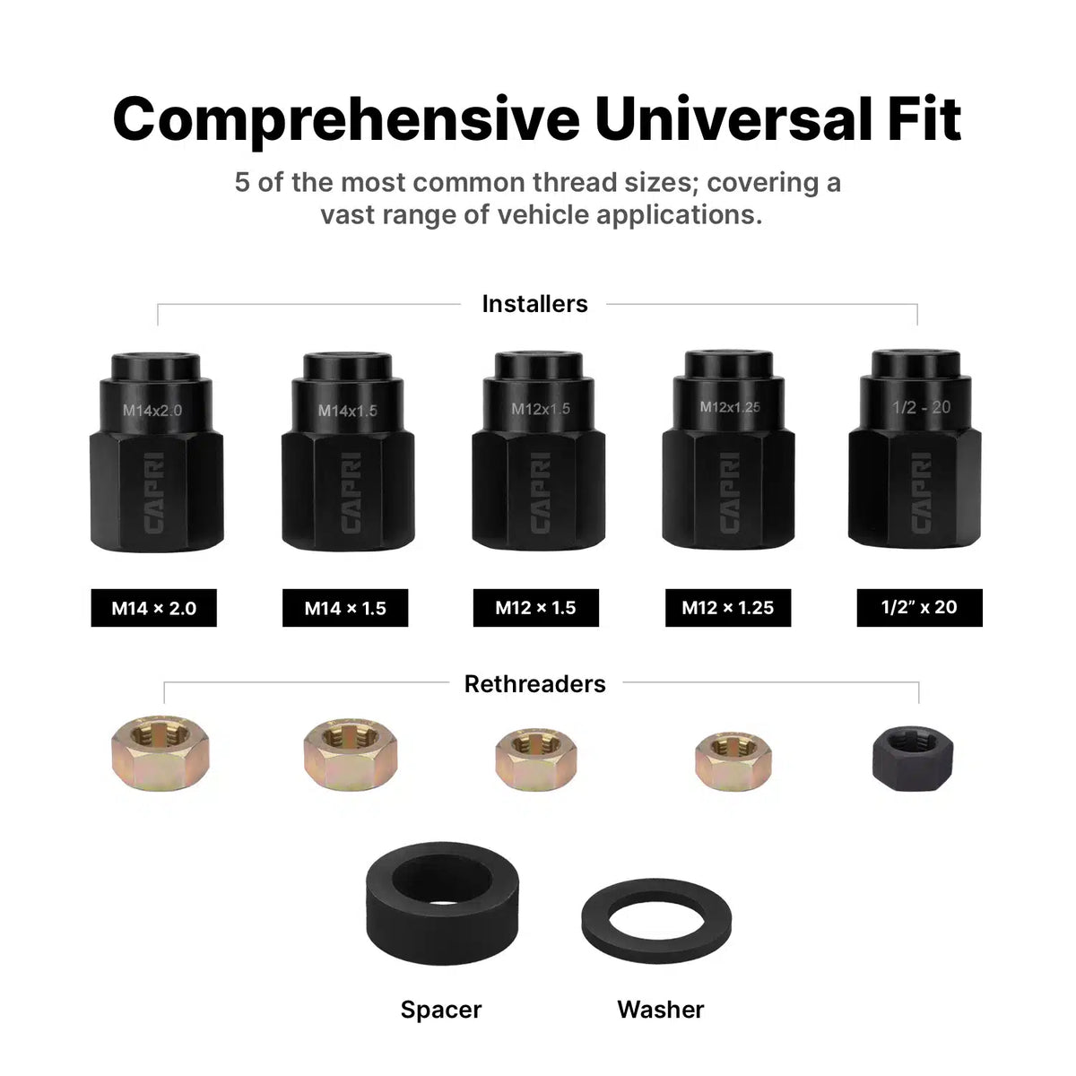 12-Piece Wheel Stud Installer Kit with Mechanics Tray
